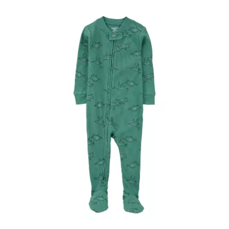Carter's Toddler Boys Crew Neck Long Sleeve Footed Pajamas