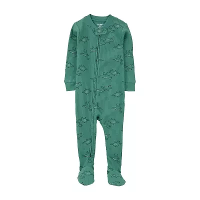 Carter's Toddler Boys Crew Neck Long Sleeve Footed Pajamas