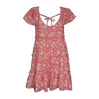 Bonnie Jean Big Kid Girls Short Sleeve Flutter Sleeve Fit + Flare Dress