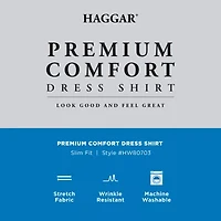 Haggar Premium Comfort Mens Slim Fit Easy Care Long Sleeve Dress Shirt