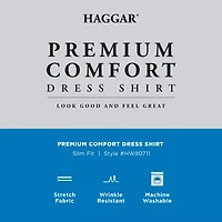 Haggar Premium Comfort Mens Slim Fit Easy Care Long Sleeve Dress Shirt