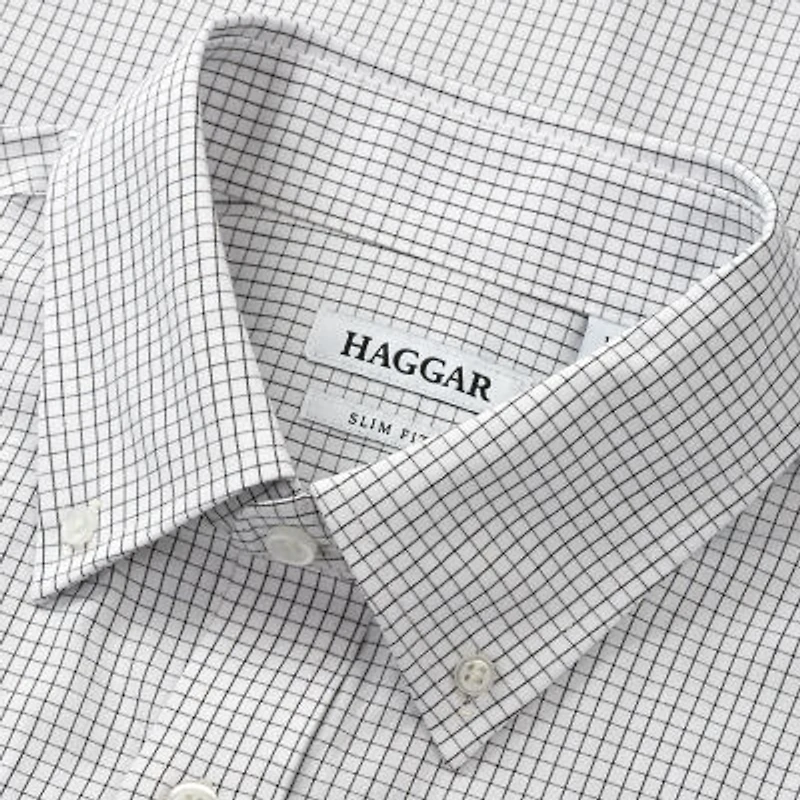 Haggar Premium Comfort Mens Slim Fit Easy Care Long Sleeve Dress Shirt