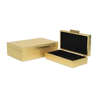 Cheungs Gold Faux Snakeskin Rectangular 2-pc. Decorative Box