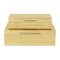 Cheungs Gold Faux Snakeskin Rectangular 2-pc. Decorative Box