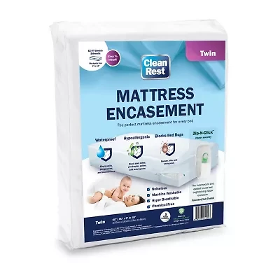 CleanRest Zippered Bed Bug Blocker Dust Mite Barrier Breathable Mattress Encasement