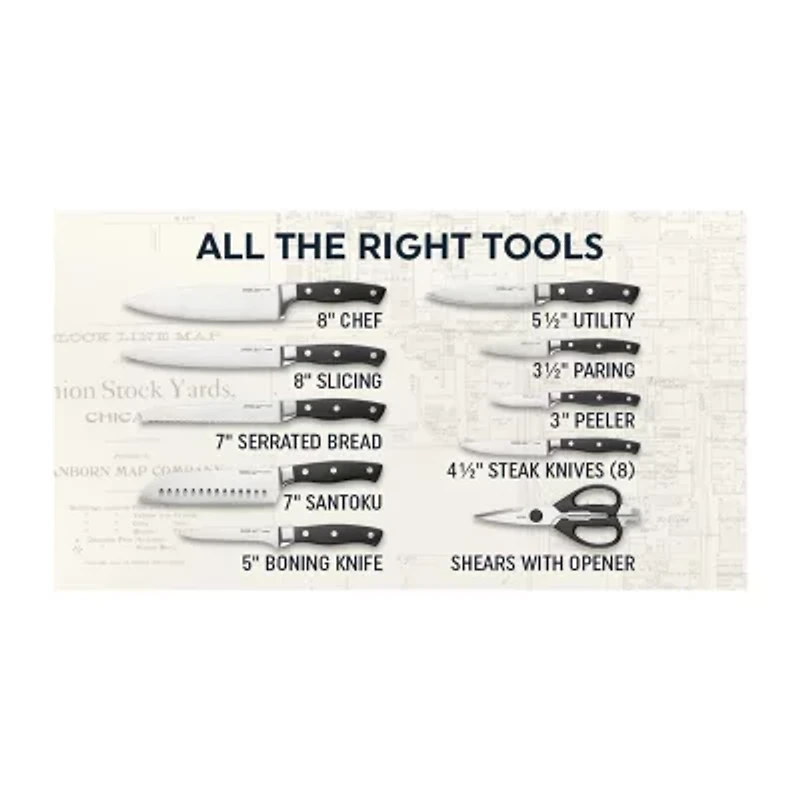 Chicago Cutlery Insignia Triple Rivet Poly 18-pc. Knife Block Set