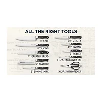 Chicago Cutlery Insignia Triple Rivet Poly 18-pc. Knife Block Set