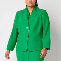 Black Label by Evan-Picone Womens Plus Classic Fit Suit Jacket