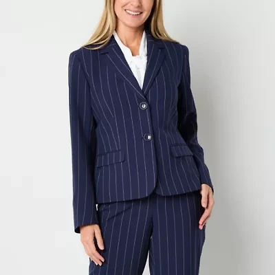 Black Label by Evan-Picone Pinstripe Womens Classic Fit Suit Jacket