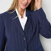 Black Label by Evan-Picone Pinstripe Womens Classic Fit Suit Jacket