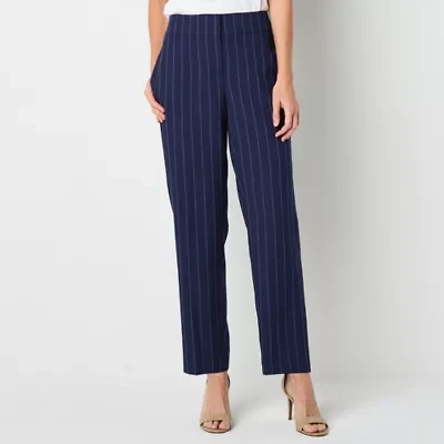 Black Label by Evan-Picone Pinstripe Womens Straight Fit Suit Pant