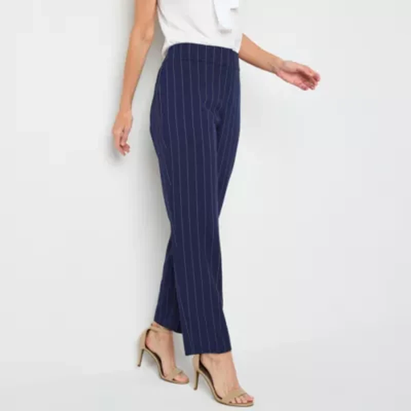 Black Label by Evan-Picone Pinstripe Womens Straight Fit Suit Pant