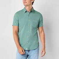 mutual weave Mens Short Sleeve Regular Fit Button-Down Shirt