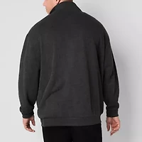 U.S. Polo Assn. Mens Mock Neck Long Sleeve Big and Tall Quarter-Zip Pullover