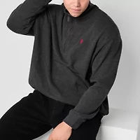 U.S. Polo Assn. Mens Mock Neck Long Sleeve Big and Tall Quarter-Zip Pullover
