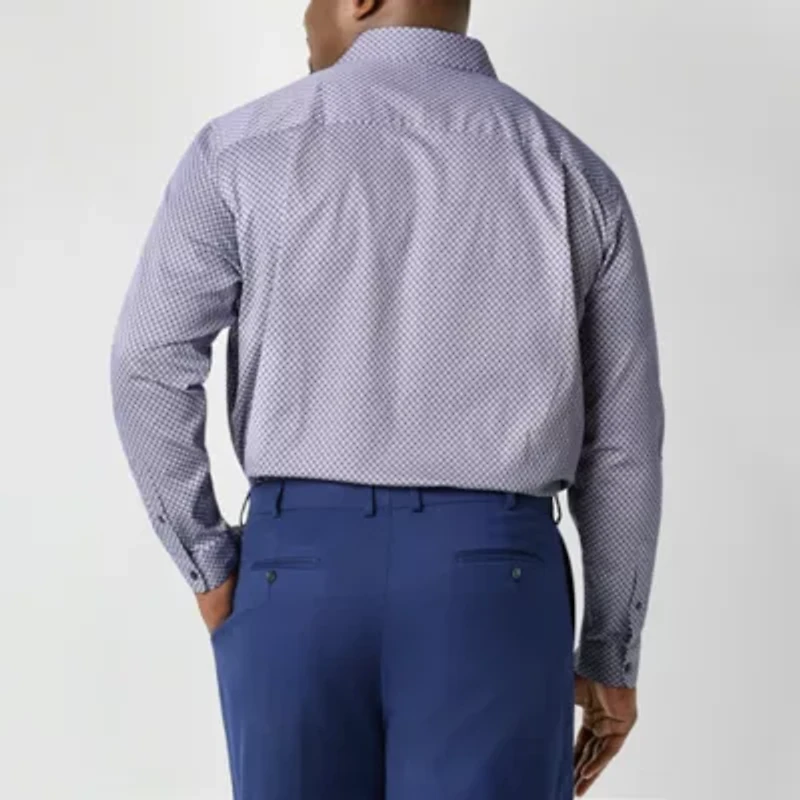 Shaquille O'Neal XLG Mens Long Sleeve Cuffed Classic Fit Big and Tall Button-Down Shirt