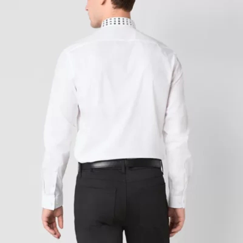 J. Ferrar Mens Long Sleeve Slim Fit Button-Down Shirt