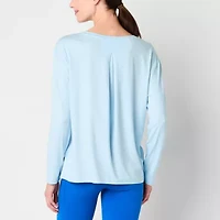 Xersion Womens All Day Crew Neck Long Sleeve Tunic Top