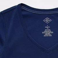 St. John's Bay Womens Easy-on + Easy-off V Neck Short Sleeve Adaptive T-Shirt