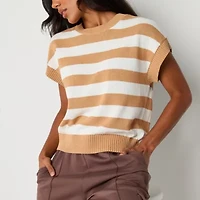 Stylus Womens Crew Neck Short Sleeve Pullover Sweater