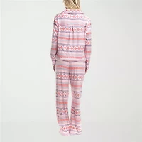 Muk Luks Womens Velour Long Sleeve 2-pc. Pajama Sets