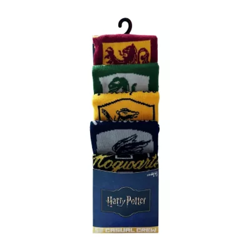 Mens 5 Pair Harry Potter Crew Socks