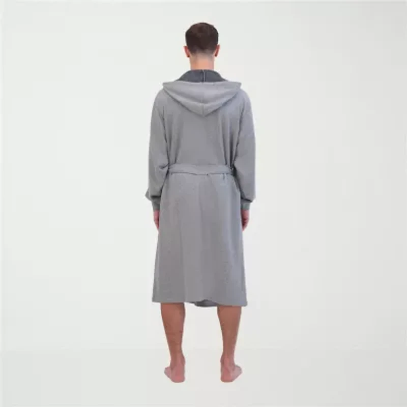 Hanes Mens Fleece 3/4 Sleeve Knee Length Robe