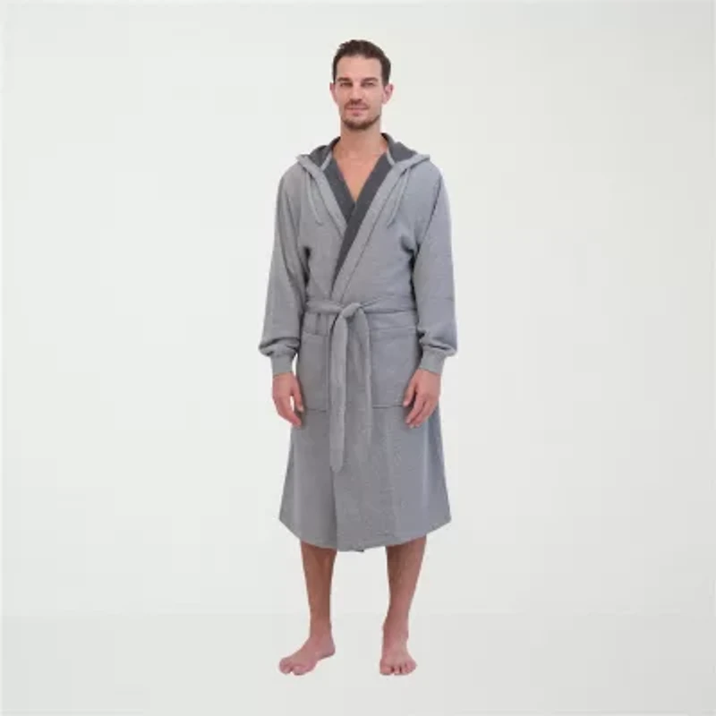 Hanes Mens Fleece 3/4 Sleeve Knee Length Robe