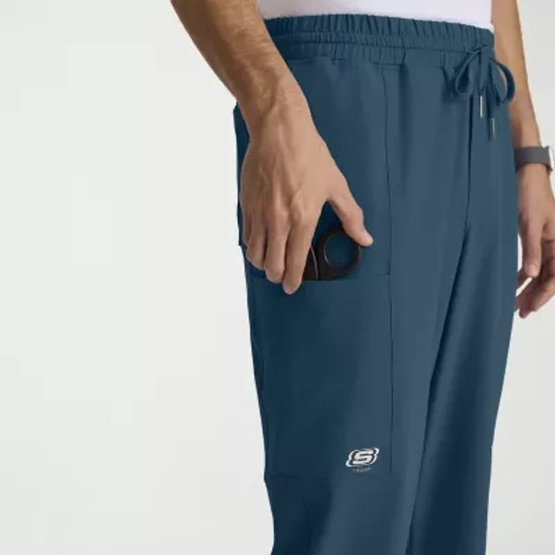Skechers Skp718 Compass 5-Pocket Elastic Waistband Straight Leg Mens Stretch Fabric Moisture Wicking Scrub Pant