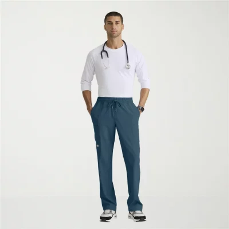 Skechers Skp718 Compass 5-Pocket Elastic Waistband Straight Leg Mens Short Stretch Fabric Moisture Wicking Scrub Pant