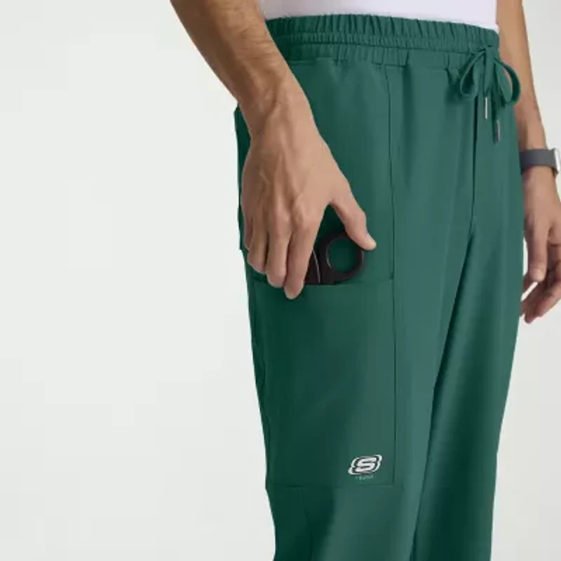 Skechers Skp718 Compass 5-Pocket Elastic Waistband Straight Leg Mens Big and Tall Stretch Fabric Moisture Wicking Scrub Pant