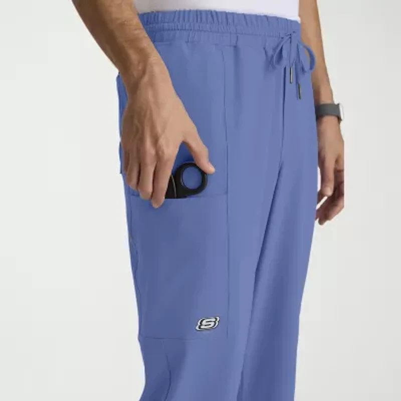 Skechers Skp718 Compass 5-Pocket Elastic Waistband Straight Leg Mens Big and Tall Stretch Fabric Moisture Wicking Scrub Pant