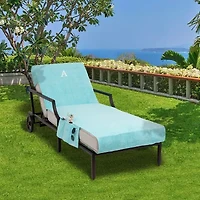 Linum Home Textiles Personalized Chaise Lounge Cover With Side Pocket Chair Protector