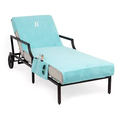Linum Home Textiles Personalized Chaise Lounge Cover With Side Pocket Chair Protector