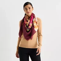 Collection Xiix Painterly Blooms Gauze Floral Square Scarf