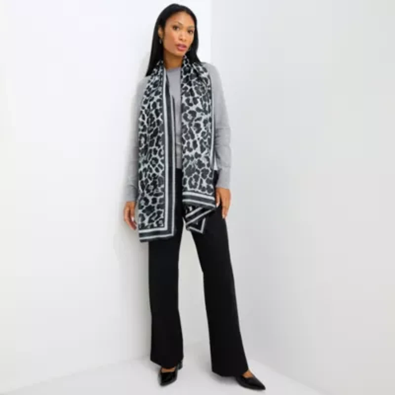 Collection Xiix Leopard Chiffon Oblong Scarf