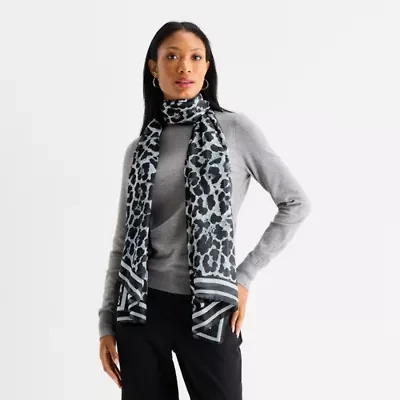 Collection Xiix Leopard Chiffon Oblong Scarf