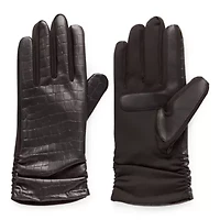 Isotoner Faux Leather Crocodile 1 Pair Gloves