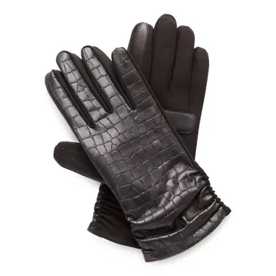 Isotoner Faux Leather Crocodile 1 Pair Gloves