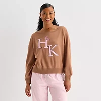 Juniors Girls Night Off The Shoulder Womens Long Sleeve Hello Kitty Pullover Sweater