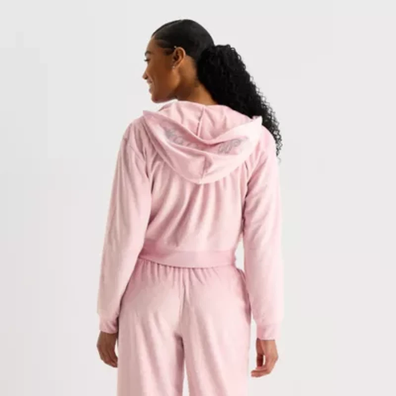 Hello Kitty Girls Night Velor Full Zip Hoodie Womens Long Sleeve Zipper