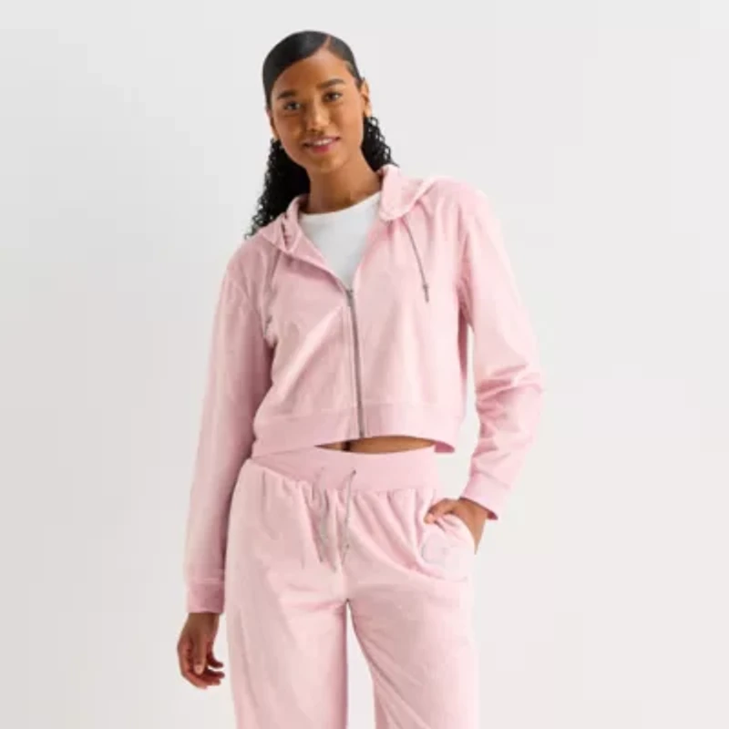 Hello Kitty Girls Night Velor Full Zip Hoodie Womens Long Sleeve Zipper