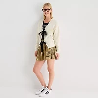 Girls Night Out Womens V Neck Long Sleeve Embellished Tie Hello Kitty Juniors Cardigan