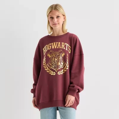 Womens Juniors Crew Neck Long Sleeve Harry Potter Sweatshirt