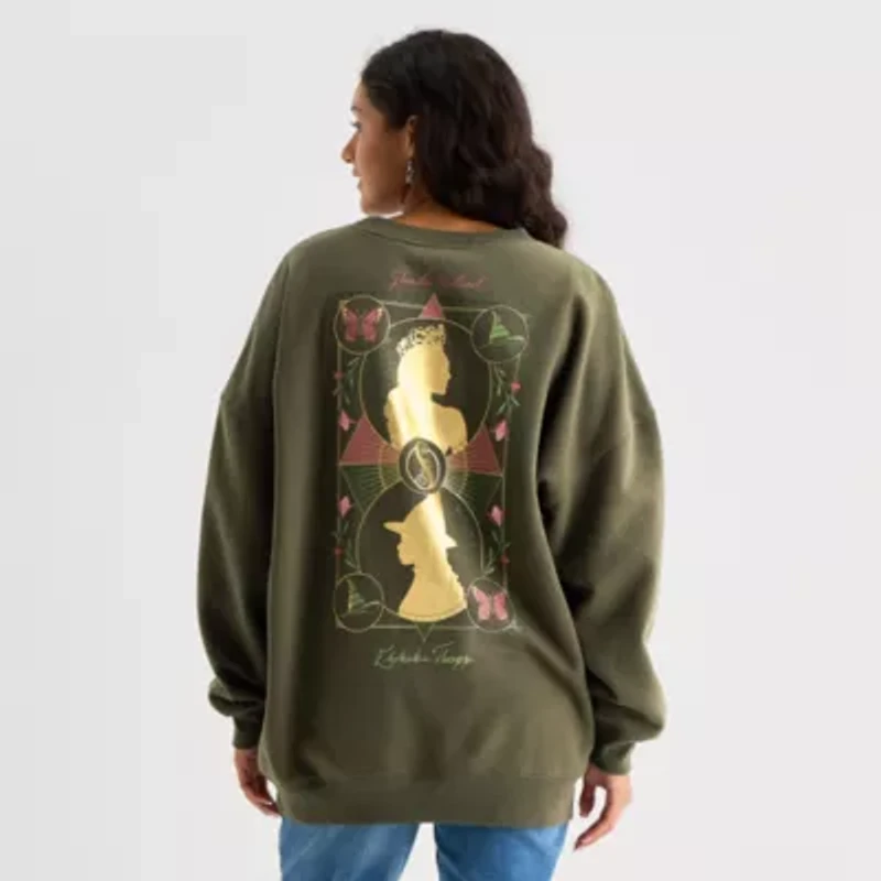 Womens Juniors Crew Neck Long Sleeve Wicked Sweatshirt