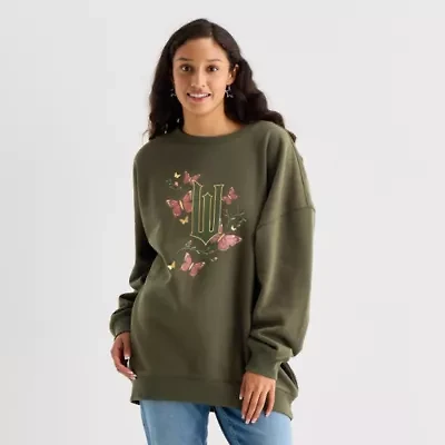 Womens Juniors Crew Neck Long Sleeve Wicked Sweatshirt