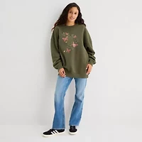 Womens Juniors Crew Neck Long Sleeve Wicked Sweatshirt