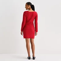 by&by Womens Juniors Long Sleeve Bows Sweater Dress