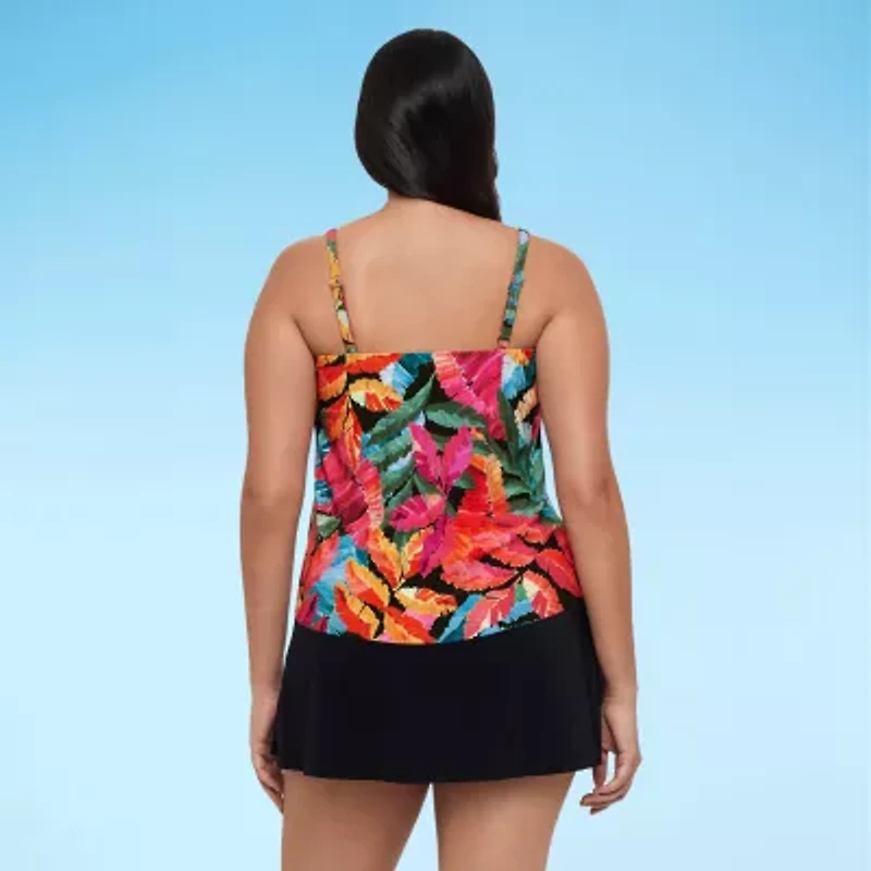 Trimshaper Womens Leaf Tankini Swimsuit Top
