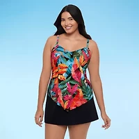 Trimshaper Womens Leaf Tankini Swimsuit Top